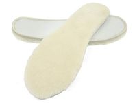 riemot Women's Winter Warm Sheepskin Insoles, Extra Thick Shearling Inserts, Replacement Wool Insole for Boots Shoes Slippers White 5