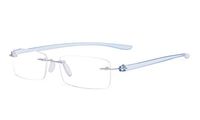 Eyekepper Small Lenes Rimless Reading Glasses Women - Frameless Reader Eyeglasses for Men Reading with Blue Arms +0.50