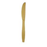 50-Count Touch of Color Premium Plastic Knives, Glittering Gold
