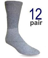 Diabetic Socks Ultra Light, 12 Pairs (10-13, Gray)
