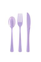 Exquisite 150 Pack Lavender Plastic Utensils Heavy Duty Cutlery Set 50 Plastic Forks 50 Plastic Spoons 50 Plastic Knives Perfect Plastic Silverware Party Pack Set for all occasions