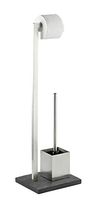 WENKO 18448100 Free Standing Toilet Brush Slate Rock, 9.1 x 28.9 x 7.7 inch, Satinised