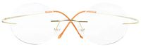 CessBlu Titanium Circle Reading Glasses Bendable Rimless Round Reader Eyeglasses for Men Women Reading(Gold)+2.5