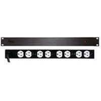 15 Amp Unswitched Power Distribution, Extra-Short 8 Outlet Finish: Black Brushed Anodized