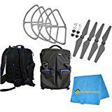 Caliber Home Accessorie Bundle For The DJI Phantom 4 Kit Includes Pro Backpack with Matching Grey Propellers with Guards