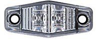 (1) LED Light 2 Diode Clear Lens / Amber 1x2.5 Surface Mount Clearance Side Marker Trailer