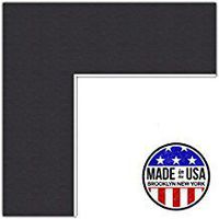 16x16 Smooth Black / Black Custom Mat for Picture Frame with 12x12 opening size (Mat Only, Frame NOT Included)