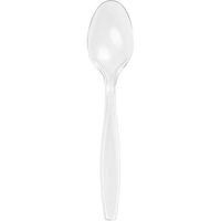 Creative Converting Touch of Color Premium 24 Count Plastic Spoons, Clear