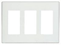 Leviton 80311-SW 3-Gang Decora Plus Wallplate Screwless Snap-On Mount, White, 10-Pack