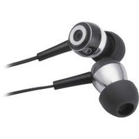 Compucessory Aluminum Earbuds - Stereo - Silver, Black - Mini-Phone - Wired - 32 Ohm - 20 Hz 20 kHz - Earbud - Binaural - in-Ear - 3.92 ft Cable