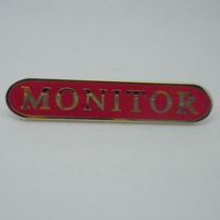 Monitor Enamel School Bar Badge - Red