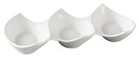Yanco PS-2111  3-Compartment Plate, 11" Length x 5" Width, Porcelain, Bone White, Pack of 36