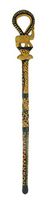 Hand Carved Elephant and Wild Animal Print Wooden Walking Stick