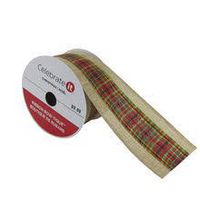 Celebrate It 2.5" Faux Linen Wired Plaid Ribbon Bow-Tique Item # 10521683