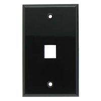 InstallerParts 1Port Keystone Wallplate Black Smooth Face