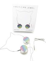 Kitty Cat Ear Headphones - Wire Frame Headset with Volume Control and Microphone - Silver & Rainbow