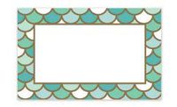 Mermaid Scales Gift Note Cards with Envelopes and Gold Seal -25pack Set