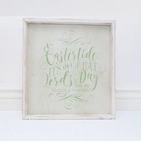 14.5 x 15.75 x 1.5 Wood Framed Sign (Eastertide, It's The Great Lord's.) White/Green – 30091