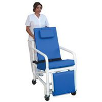 MJM International 521-SL Geriatric Chair, 350 oz Capacity, 45" Height x 57" Length x 26" Width, Royal Blue/Forest Green/Mauve