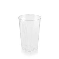 BalsaCircle 36 pcs 10 oz Clear Plastic Square Bottom Tumblers Cups - Disposable Wedding Party Catering Tableware
