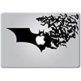 Batman Logo Big Superhero Die-Cut Vinyl Decal Sticker for MacBook Laptop (New 13" MacBook with Reflective Apple Logo)