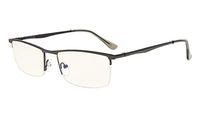 Eyekepper Quality Spring Hinges Half-Rim Computer Readers Reading Glasses (Gunmetal, Yellow Tinted Lenses) +1.5