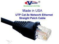 Made in USA, (110 Ft), Cat5e Ethernet Patch Cable - RJ45 Computer Networking Cord - (UL cm and 100% Copper. 24AWG, 50u" Gold Plating) Black