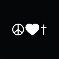Chase Grace Studio Peace Love Cross Christian Faith Vinyl Decal Sticker|WHITE|Cars Trucks Vans SUV Laptops Wall Art|6.5" X 2.5"|CGS431
