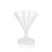 BalsaCircle 60 pcs 5 oz Clear Plastic Elegant Martini Glasses - Disposable Wedding Party Catering Tableware