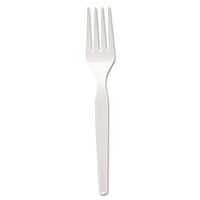 Dixie FM217 Plastic Forks, Bulk, Medium Wt, 1000/PK, White