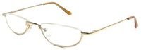 The Lynwood Unisex Half Moon Half Frame Reading Glasses, Round Readers for Men and Women +2.75 Gold (Carrying Case Included)