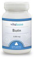 Biotin (5000 mcg) 60 Capsules per Bottle (2 Pack)