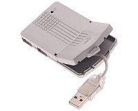 4 Port USB Mini Hub Bus Powered 4 USB Ports in Silver with o Pwr Supl