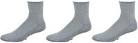Sierra Socks Diabetic Arthritic Men Ankle Cushioned Sole Smooth Toe 3 Pair Pack (Sock Size 10-13, Shoe Size 6-12, Gray)