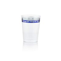 Posh Setting Royal Collection Clear Plastic 10 oz. Tumblers (Cups) with Silver/Blue Design 20 Pack