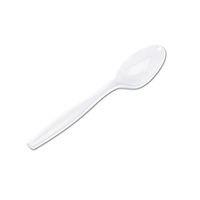 SafePro TSH, 6" White Heavyweight Plastic Tea Spoons, Plastic Disposable Catering Take Out Soup Teaspoons (100)
