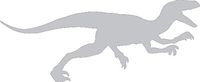 hBARSCI Velociraptor Vinyl Decal - 5 Inches - for Cars, Trucks, Windows, Laptops, Tablets, Outdoor-Grade 2.5mil Thick Vinyl - Silver Gray