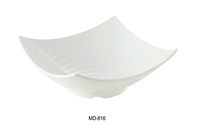Yanco MD-816 Milando 16" Square Bowl, 160 oz Capacity, 3.75" Height, Melamine, White Color, Pack of 12
