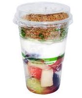 World Centric's Compostable Corn PLA Parfait Cup Combo: 9 Ounce PLA Cold Cups, PLA Insert and Sturdy PLA Raised Lids (200 Sets: 600 Units)