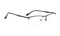 Metal Half-Rim Reading Glasses Men Women (Black, 3.00)