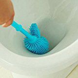 elegantstunning Holder Strong Decontamination Toilet Bowl Brush Double Sided Blue