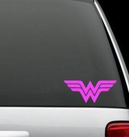 Wonder Woman Decal Sticker for Room Car Window Laptop Pc (5.5" inches (Pink)