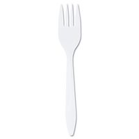 Dart Style Setter Medium weight Plastic Forks, White - 1000/Carton