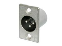 AVBcable.com Neutrik NC3MP 3 Pole Male Receptacle Solder Contacts Nickel housing