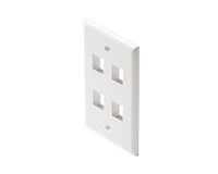 Black Point Products BT-202 White Cat-5 4-Cavity Keystone Wall Plate, White