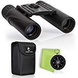 Compact Binoculars for Adults Lightweight - 10x25 - Binoculars for Kids - Perfect for Bird Watching, Hunting, Stargazing, Opera, Concerts, Sports, Hiking Outdoors and Travel - Includes Compass