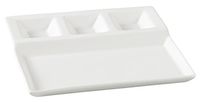 Yanco PS-2010  4-Compartment Plate, 10.25" Length x 8.75" Width, Porcelain, Bone White, Pack of 12