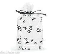 Paw Print Gusset Cello Bag - All-occasion Favor 5 Inch X 3 Inch X 11 Inch Set of 20
