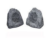 Theater Solutions 2R6G Outdoor Granite 6.5" Rock 2 Speaker Set for Deck Pool Spa Yard Garden