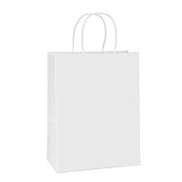 BagDream Paper Bags 10x5x13 50Pcs White Kraft Paper Gift Bags, Shopping Bags, Merchandise Bags, Retail Bags, Party Bags, Gift Bags with Handles Bulk, 100% Recyclable Paper Bags